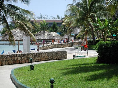 walkway through resort