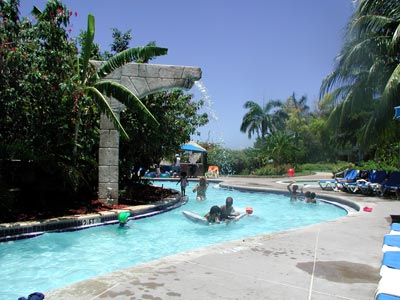 waterfall in pool